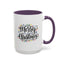 Christmas Mug - Merry Christmas Black Text Colored Lights
