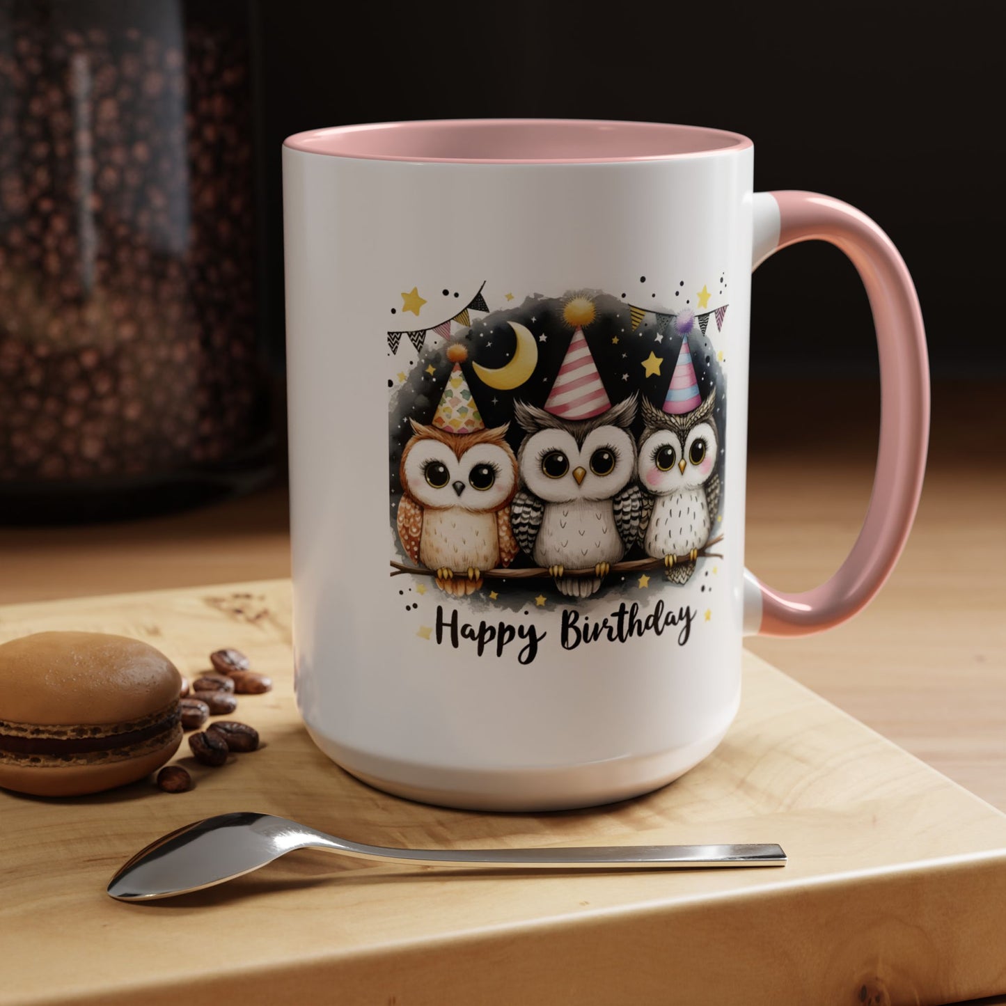 Birthday Mug - Happy Birthday Owls