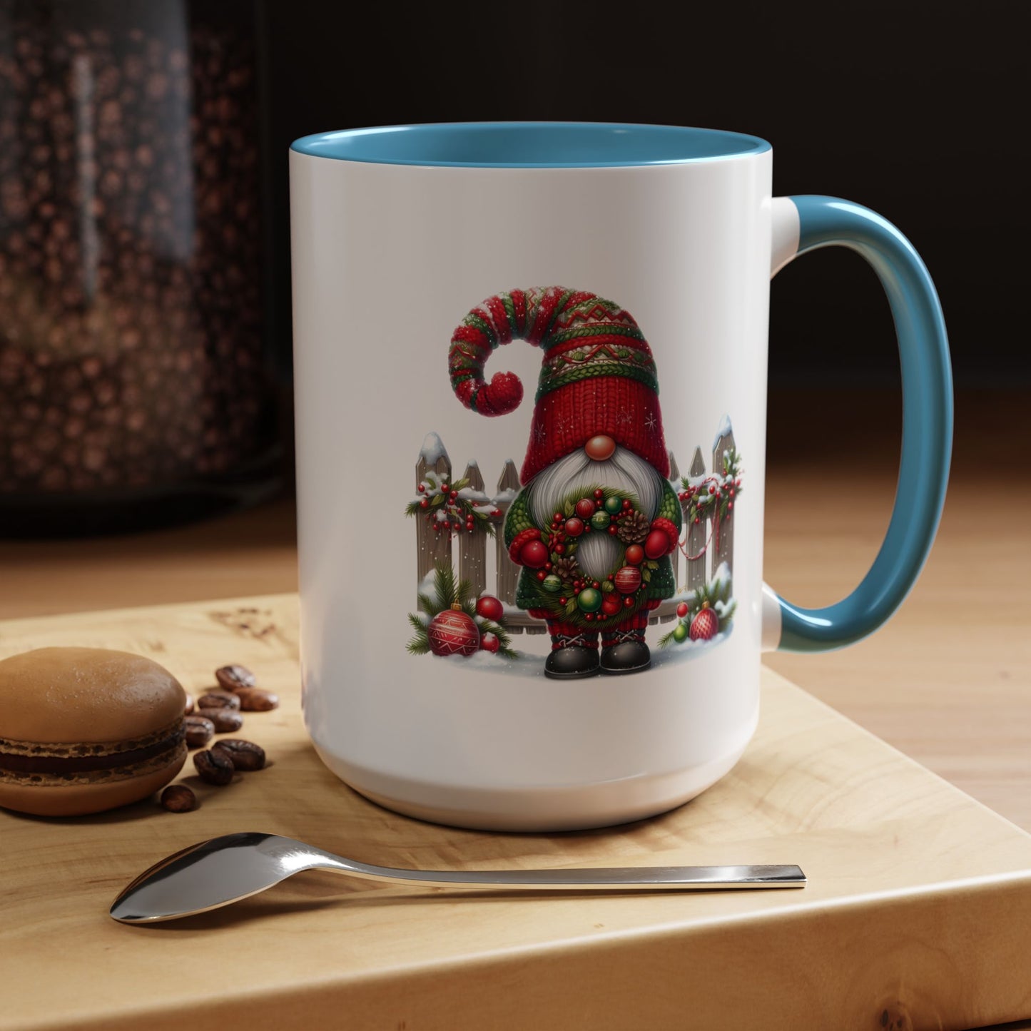 Christmas Mug - Gnome with Christmas Wreath
