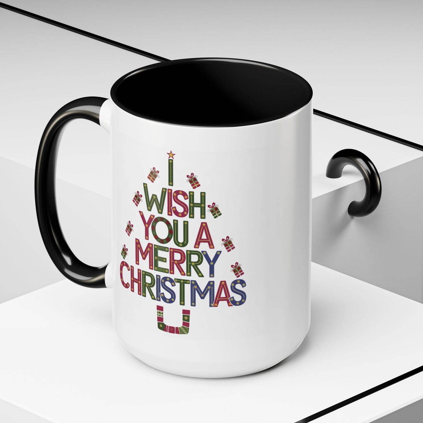 Christmas Mug - I Wish You a Merry Christmas Present Treee