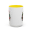 Christmas Mug - Merry Christmas White & Black Text Santa Trees Presents