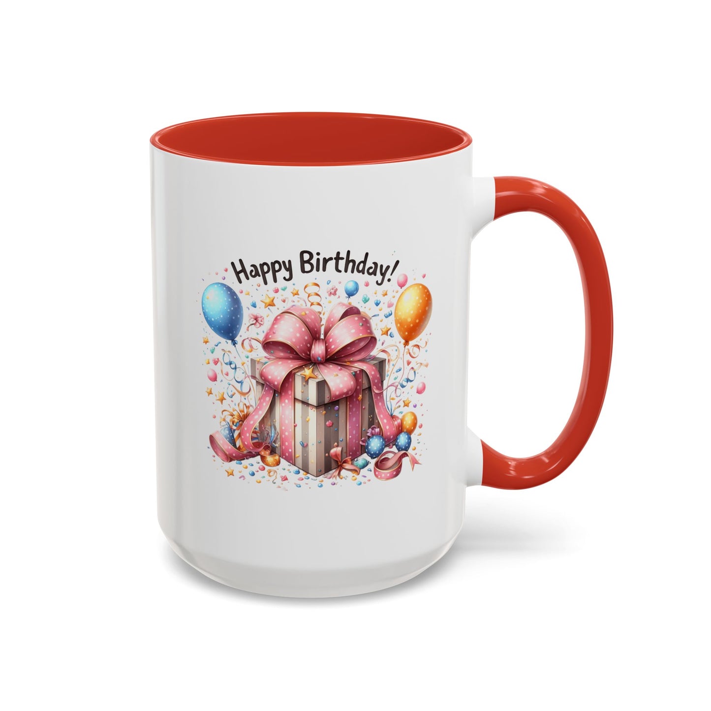 Birthday Mug - Happy Birthday Pink Ribbon Present