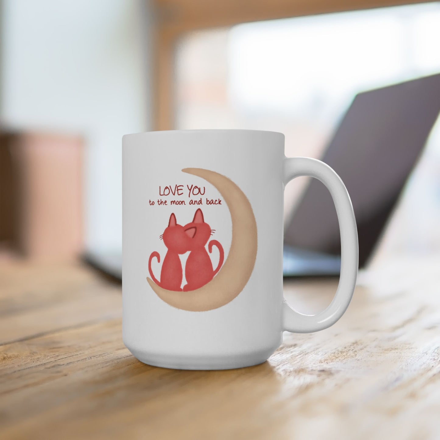 Valentine's Day Mug - Love You To The Moon Cats
