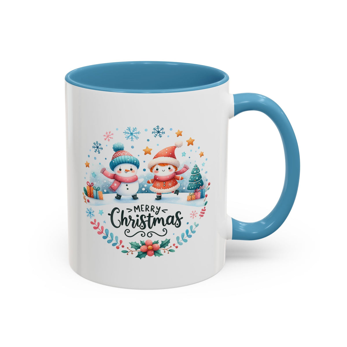 Chistmas Mug - Merry Christmas Snowman and Snowlady