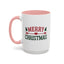 Christmas Mug - Merry Christmas Red & Green Text Heart Arrow Trees