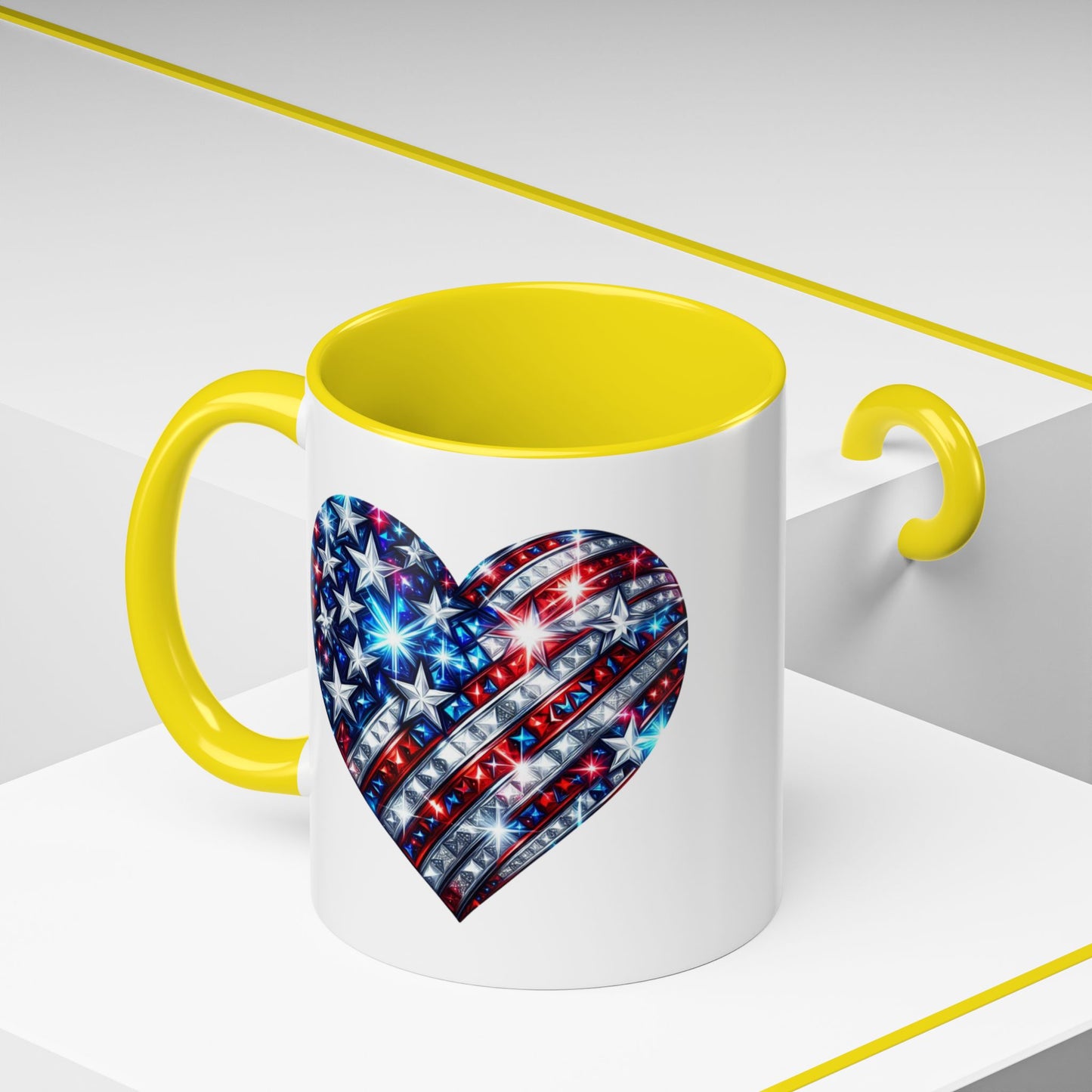4th of July Mug - USA Sparkle Heart