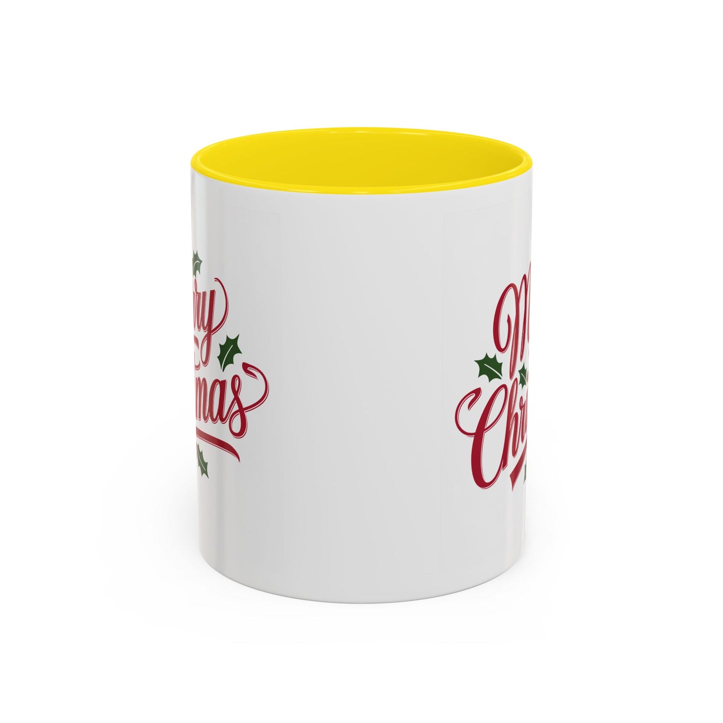 Christmas Mug - Merry Christmas Red Text Mistletoe
