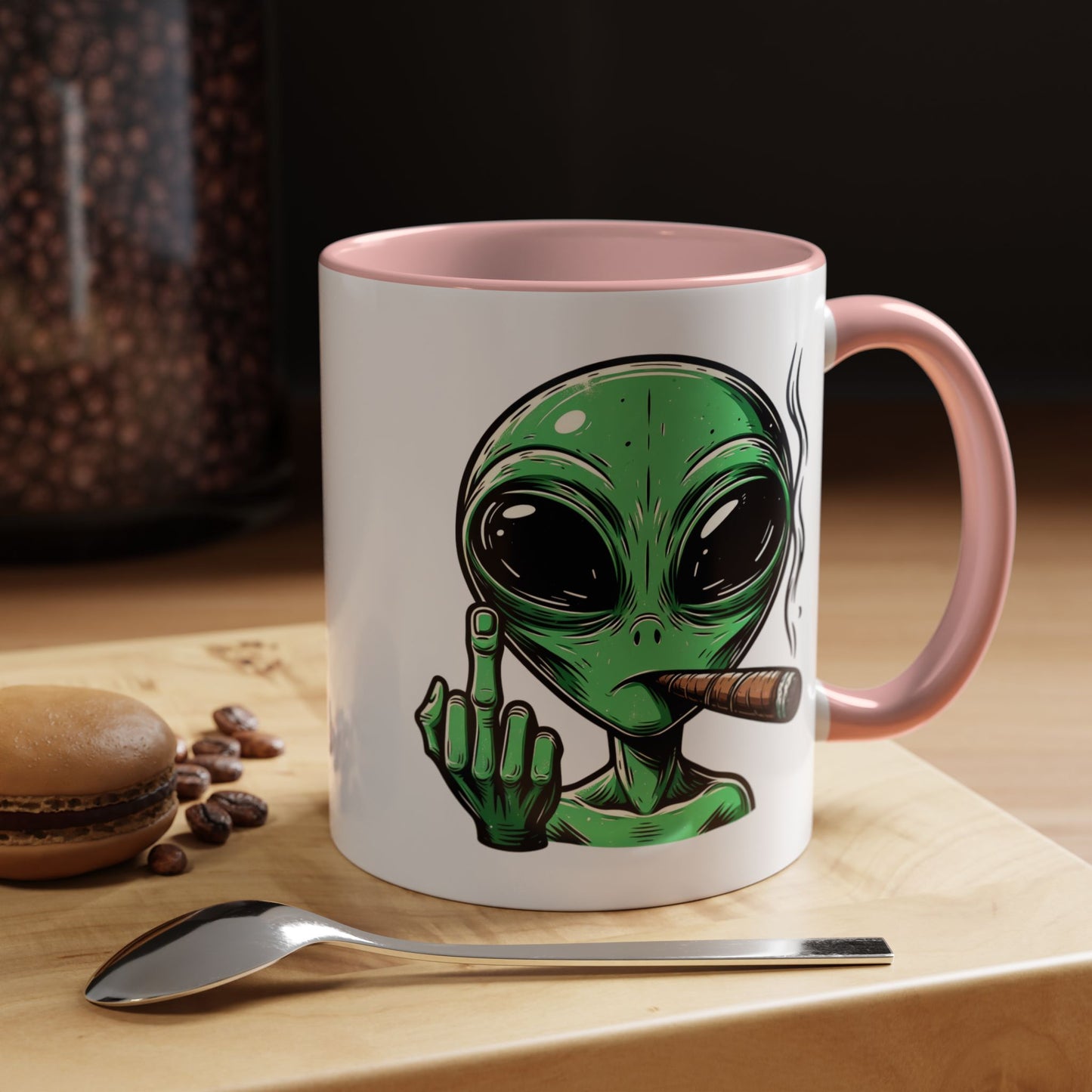 Adult Mug - Green Alien Fuck You Human