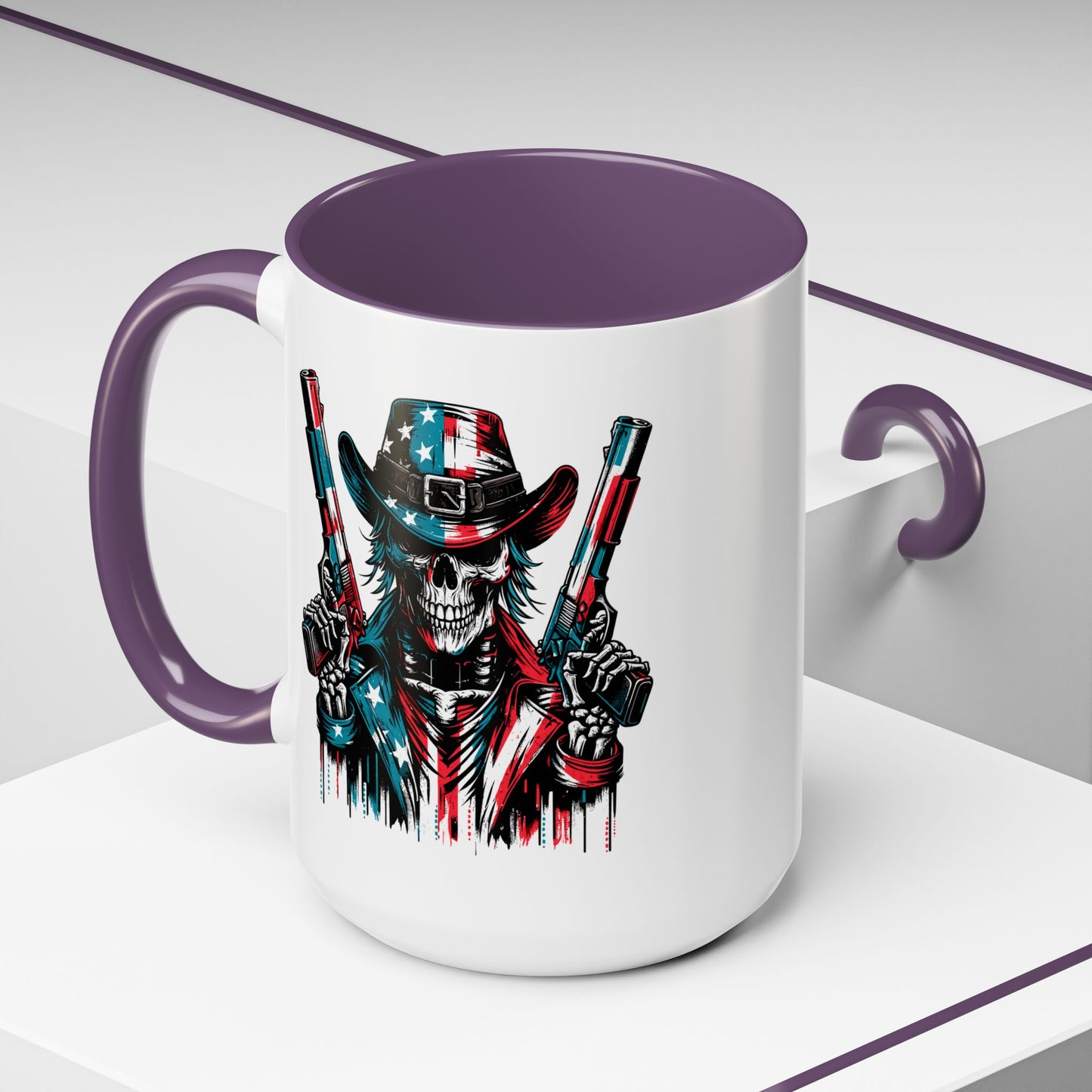 4th of July Mug - Skeleton with American Flag