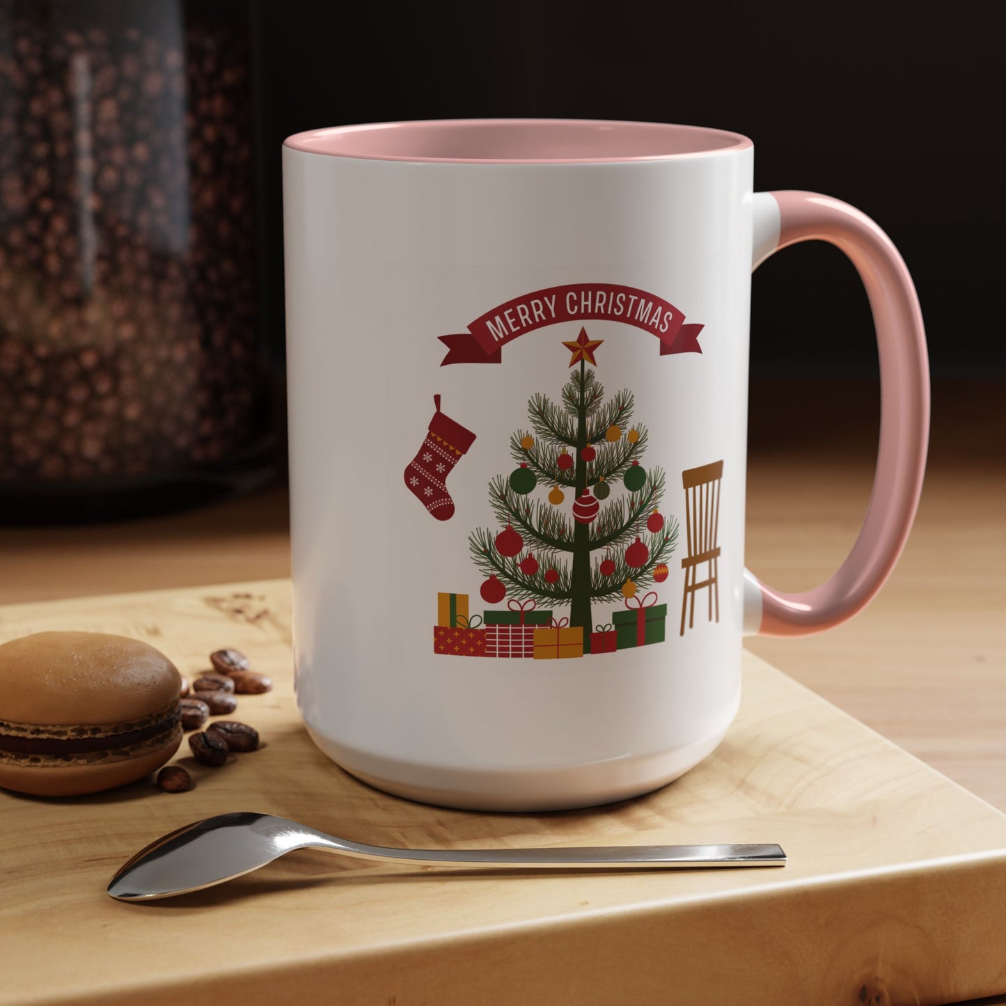 Christmas Mug - Merry Christmas Banner Tree Presents