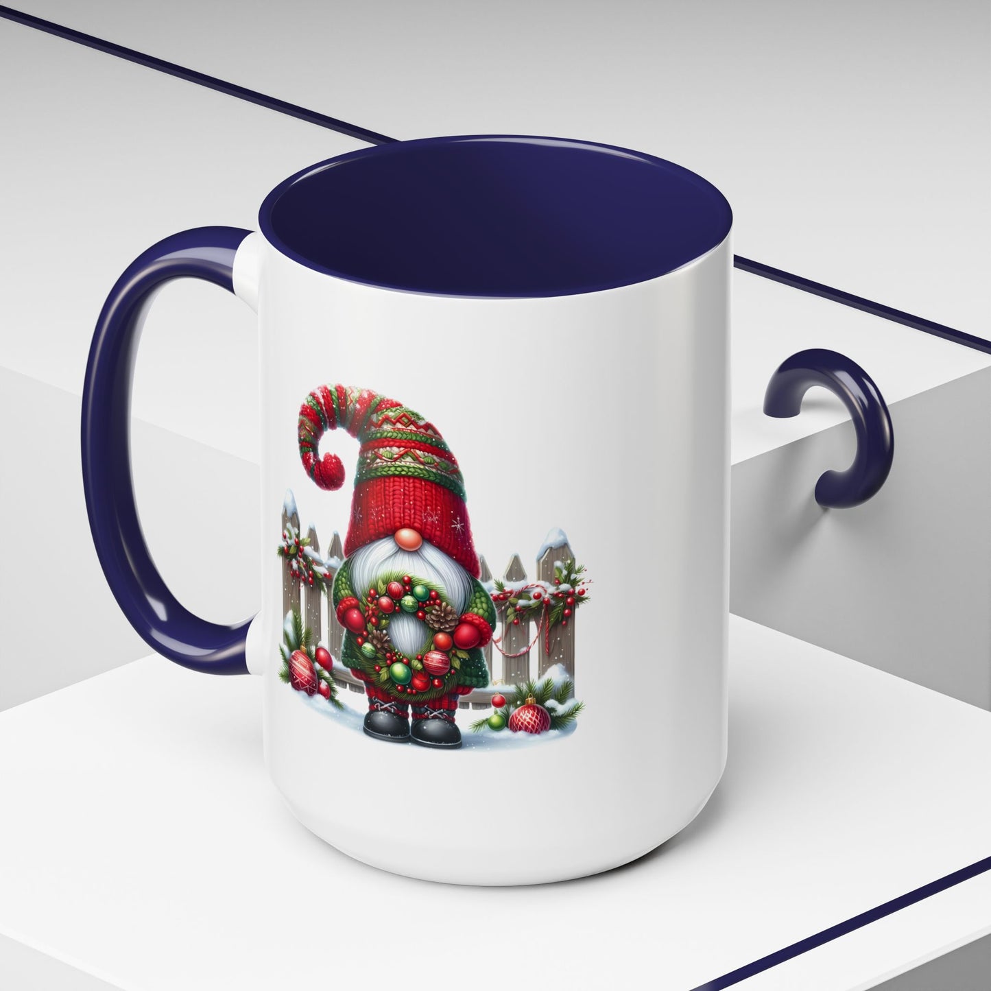 Christmas Mug - Gnome with Christmas Wreath