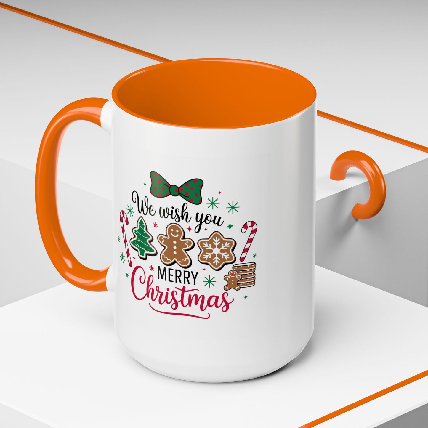 Christmas Mug - We Wish You a Merry Christmas Black & Red Text Cookies & Candy