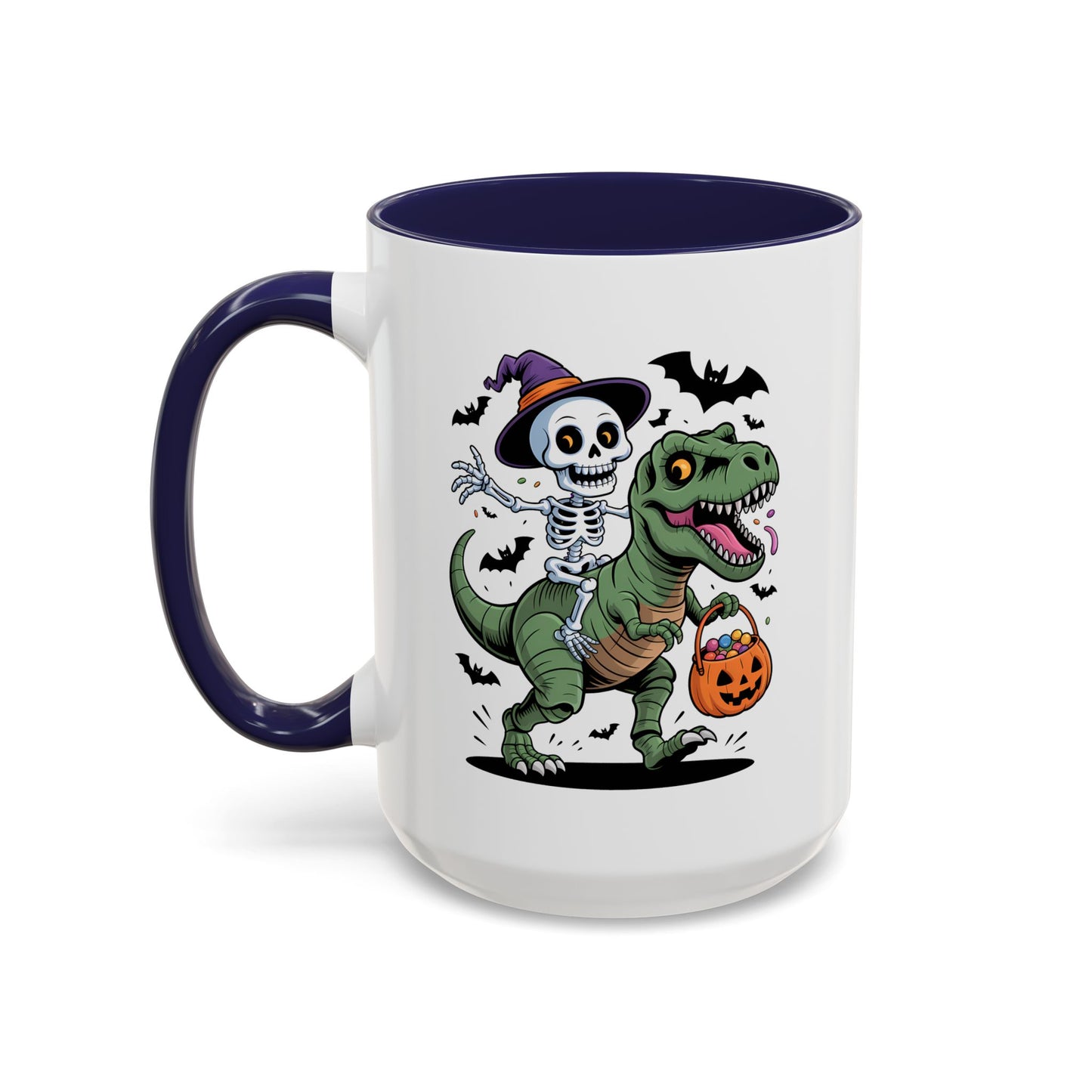 Halloween Mug - Skeleton Riding Dinosaur
