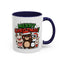 Christmas Mug - Merry Christmas Green & Red Text Cute Animals