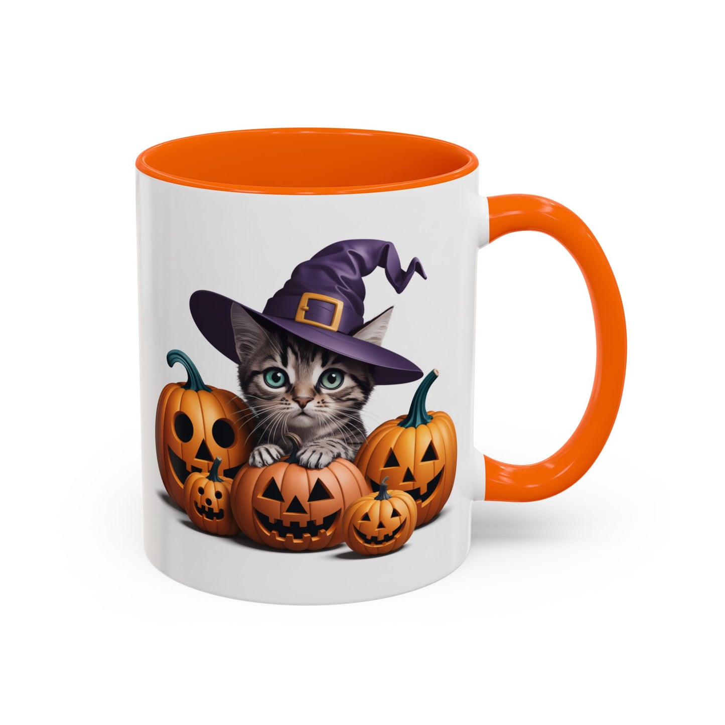 Halloween Mug - Witch Cat Hiding In Pumpkins