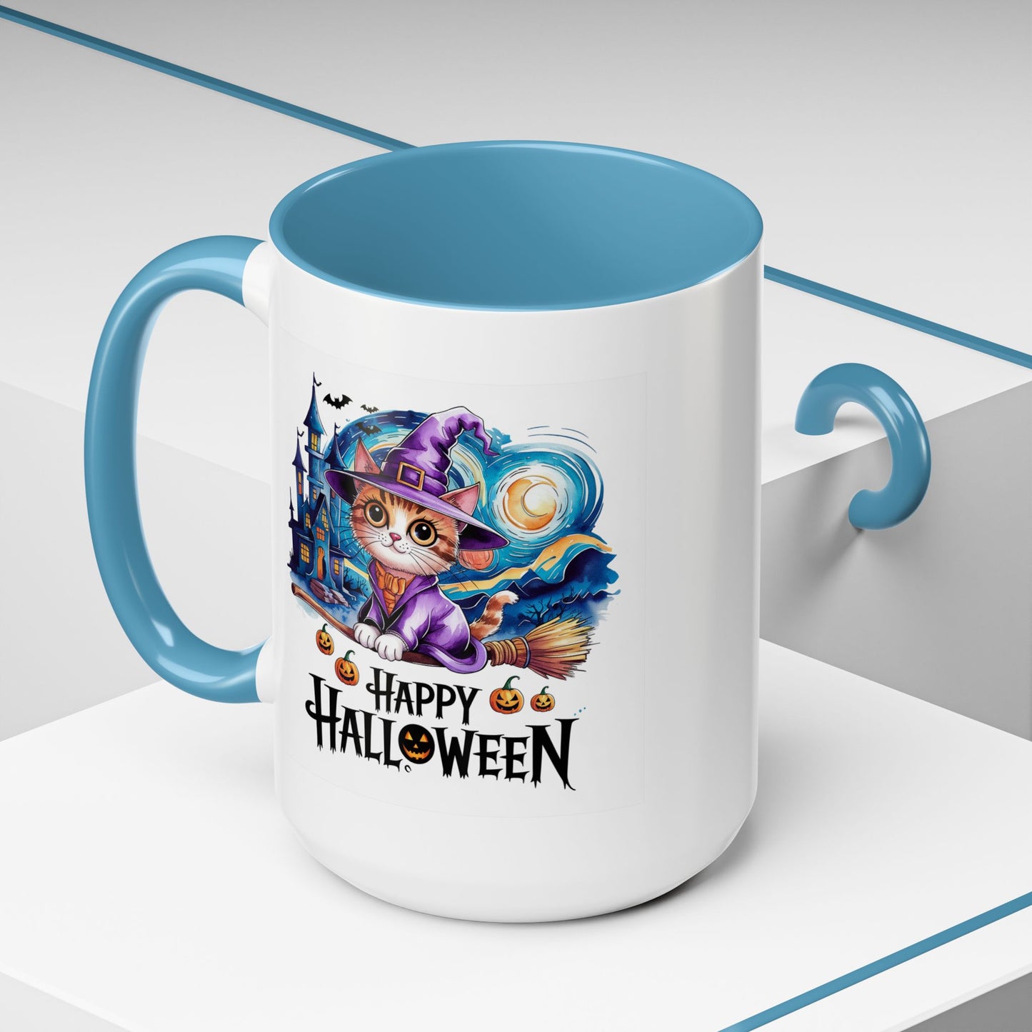 Halloween Mug - Happy Halloween Cat Witch