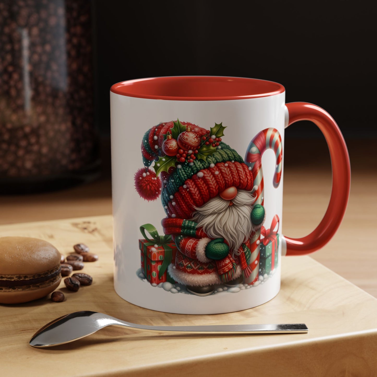 Christmas Mug - Gnome Candy Cane and Presents