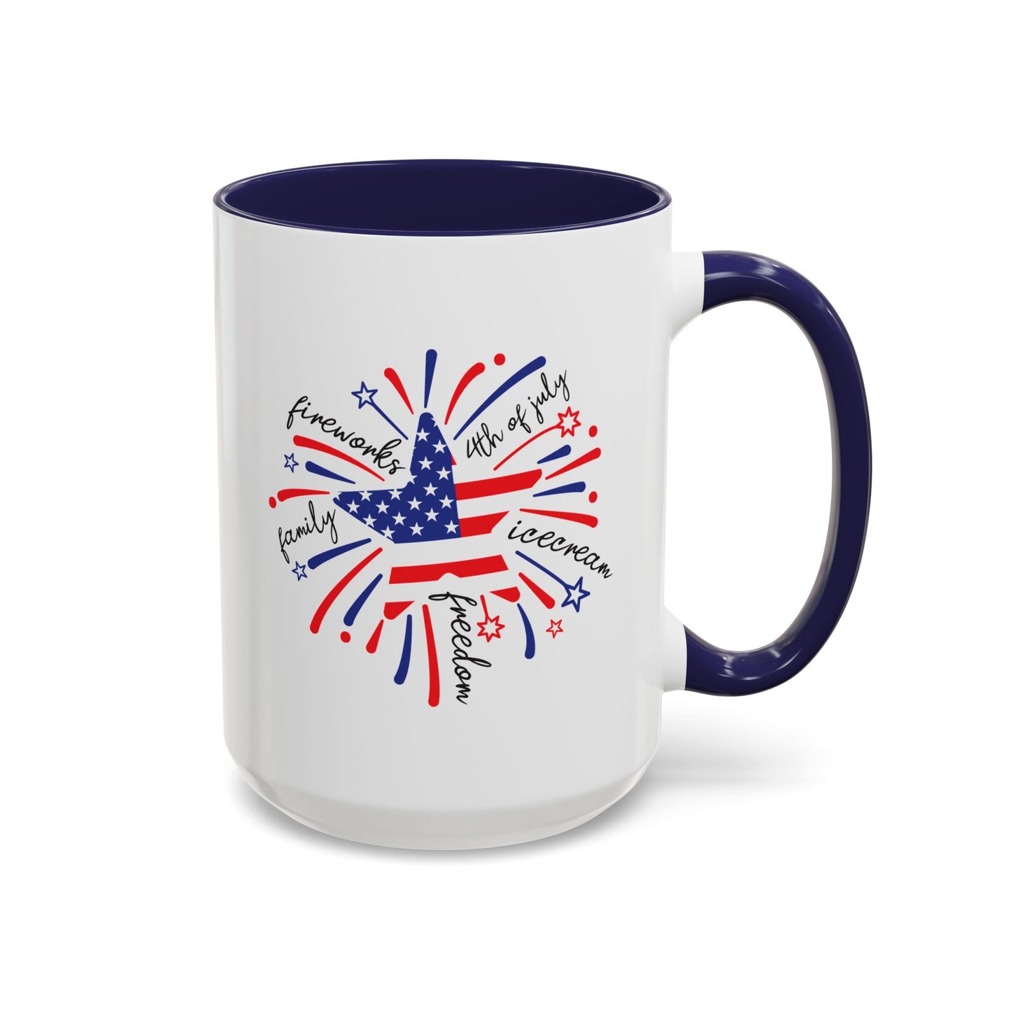 4th of July Mug - Star Flag Fireworks
