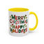 Christmas Mug - Merry Christmas Happy Holidays Decorative Text