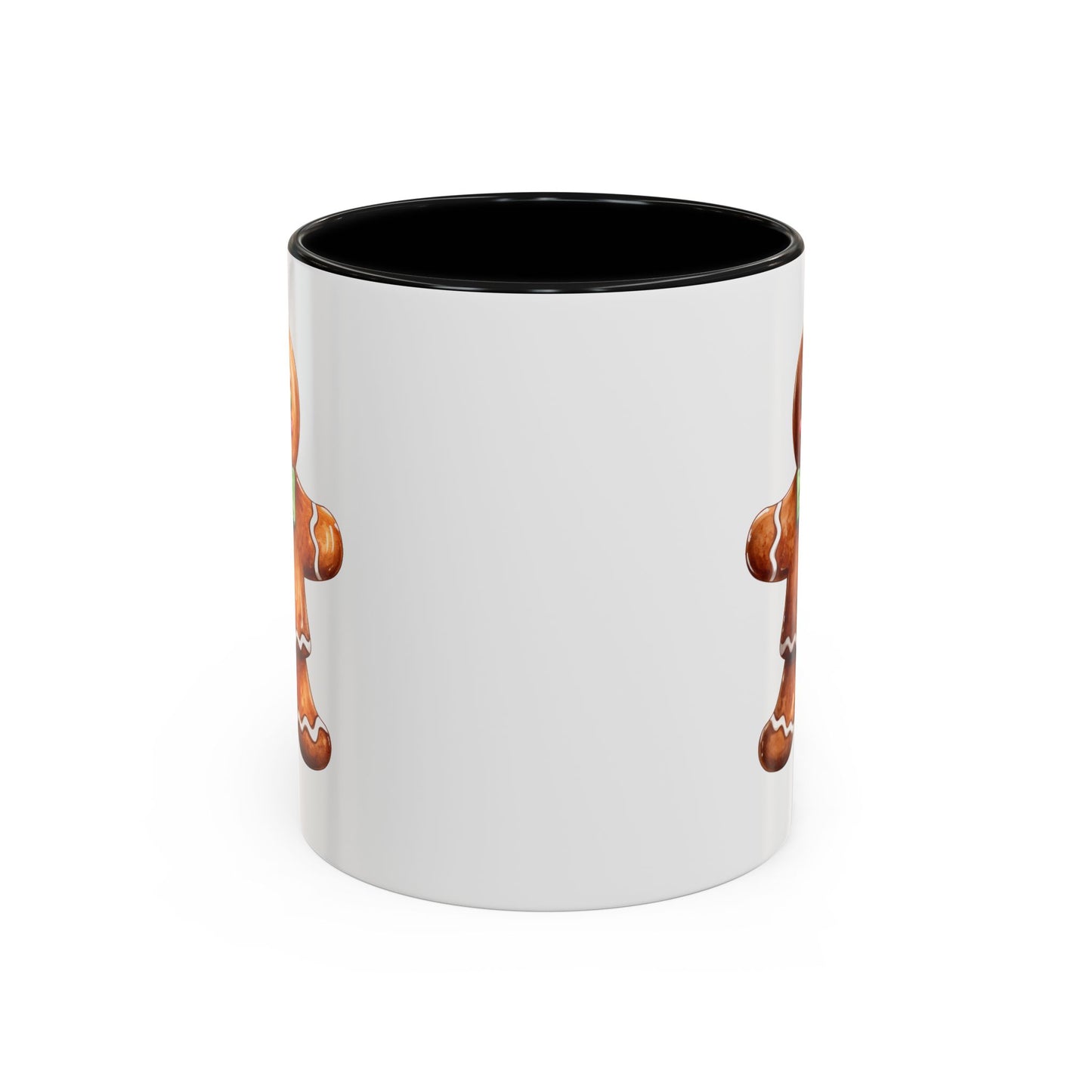 Christmas Mug - Gingerbread Man Green Bow
