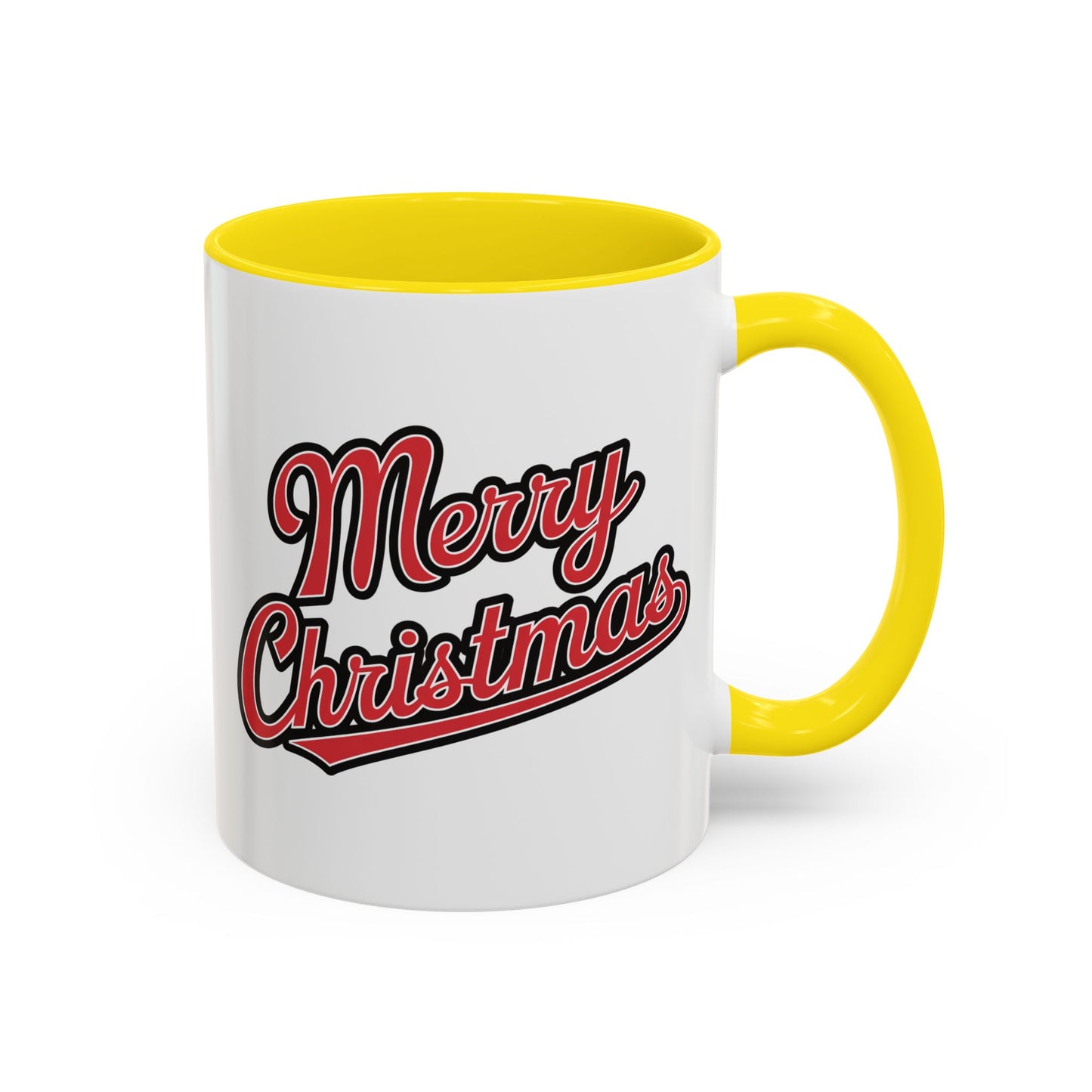 Christmas Mug - Merry Christmas Red & Black Baseball Text