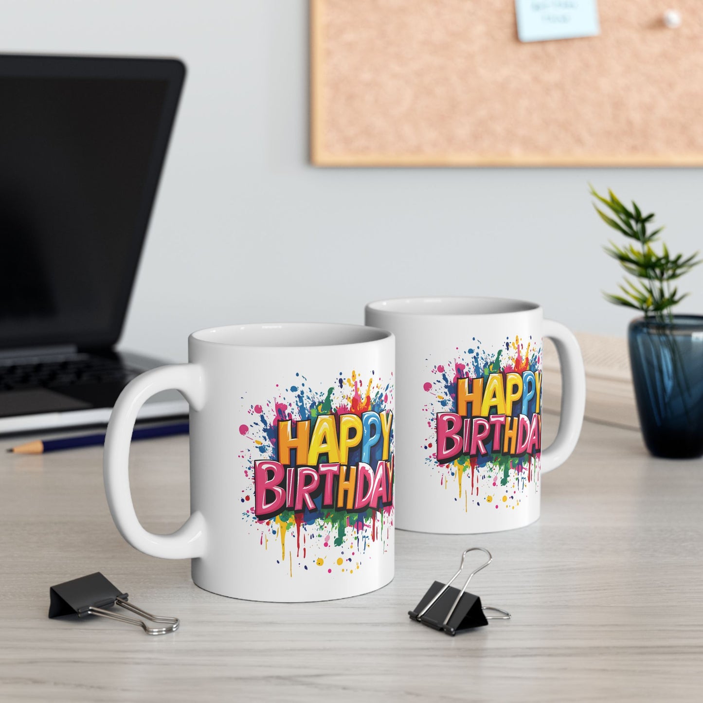 Birthday Mug - Happy Birthday Graffiti