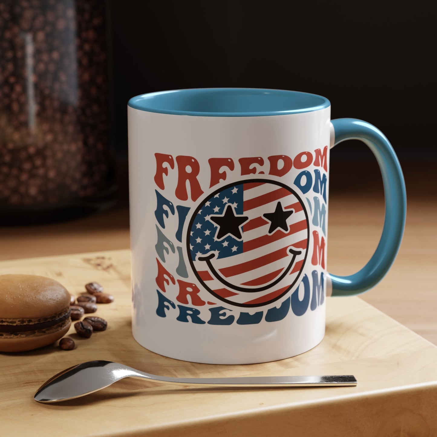 4th of July Mug - Freedom Smiley Face