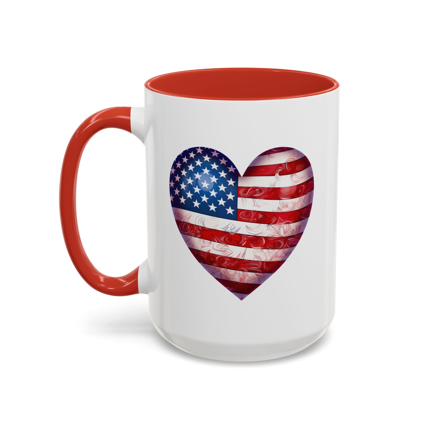 4th of July Mug - Heart American Flag
