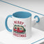 Christmas Mug - Merry Christmas Maroon Text Camper Trees Snowflakes