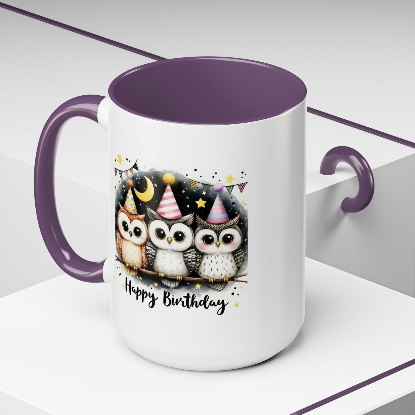 Birthday Mug - Happy Birthday Owls