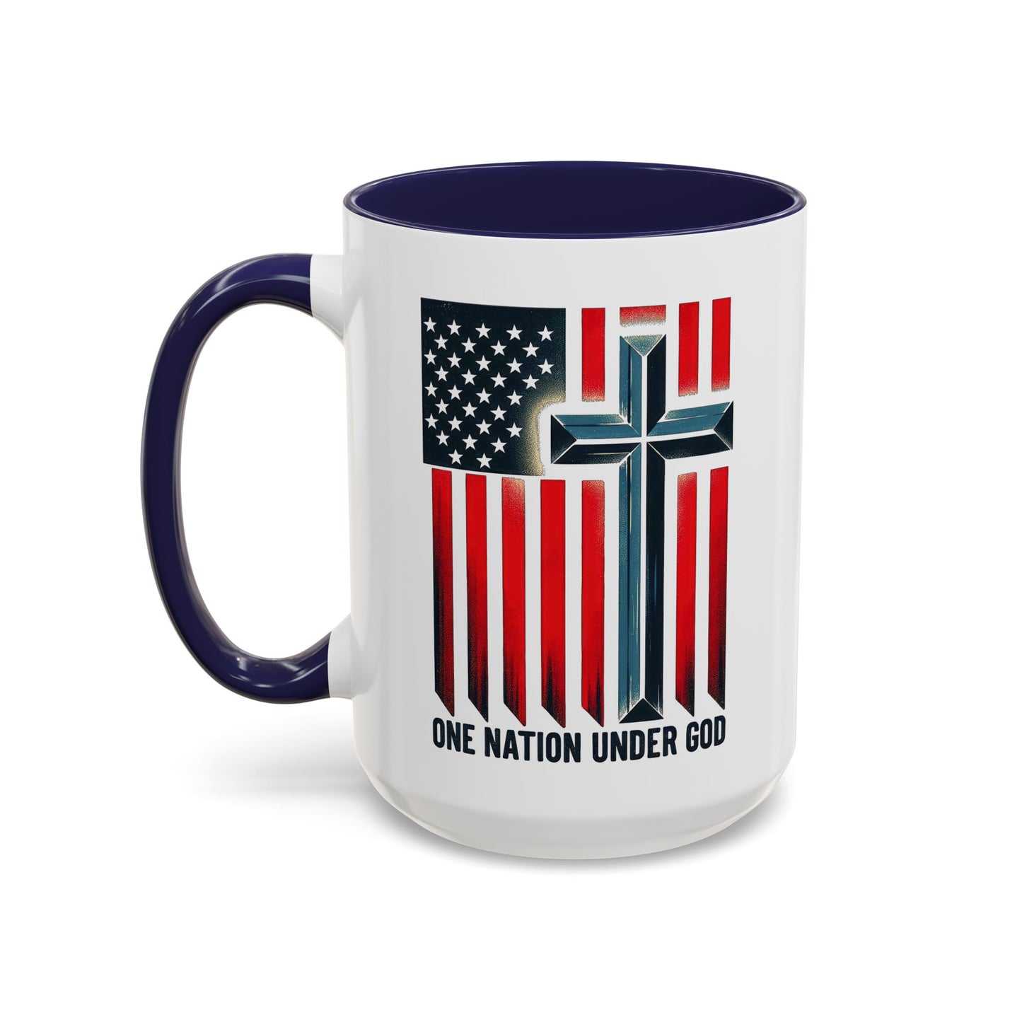 Religious Mug - One Nation Flag Cross