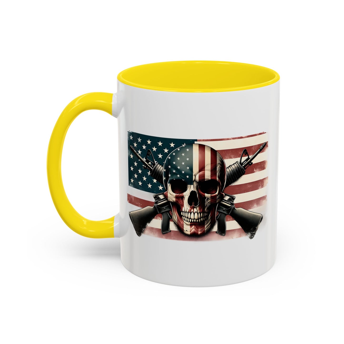 4th of July Mug - Skull Guns Flag