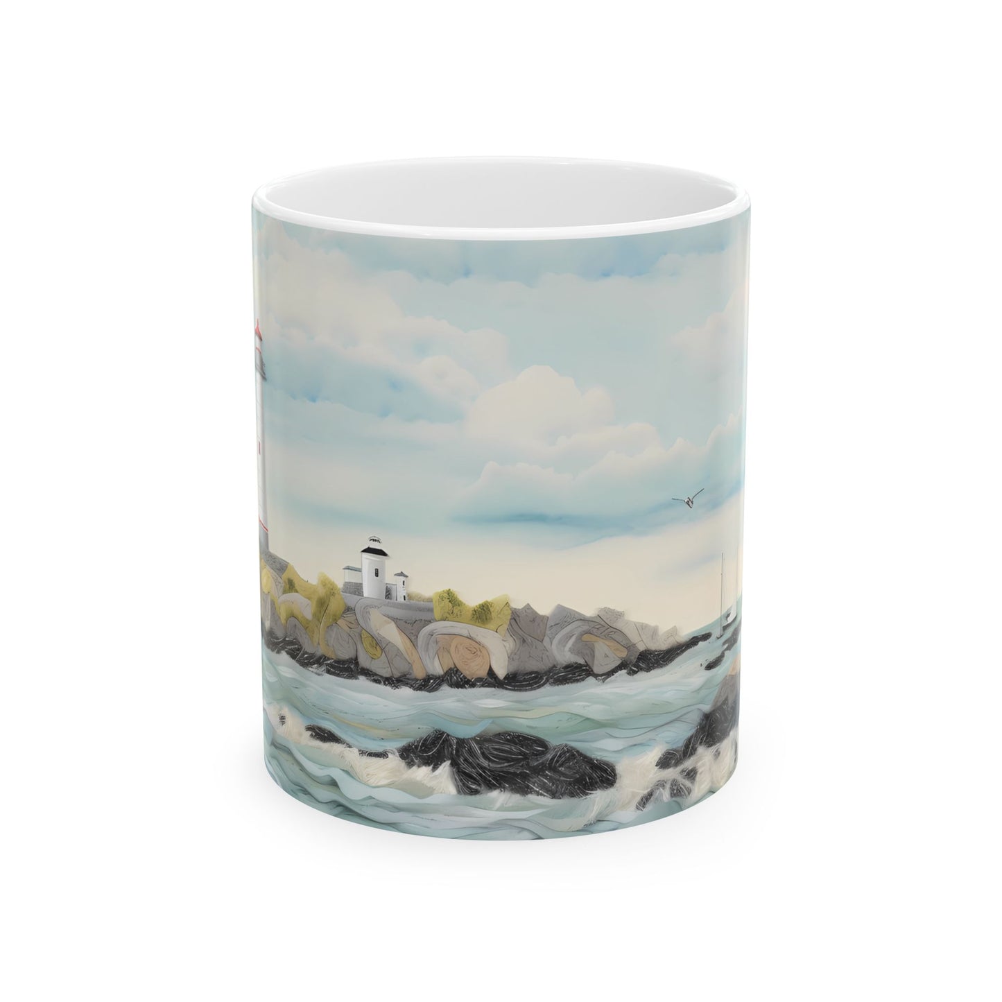 Artistic Mug - Felted Lighthouse 3