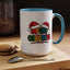Christmas Mug - Merry Christmas Red Yellow & Blue Text Red Hats