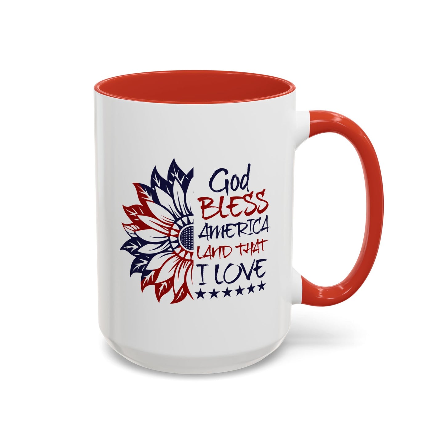 4th of July Mug - God Bless America Sunflower