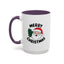 Christmas Mug - Merry Christmas Black Text Santa Tree