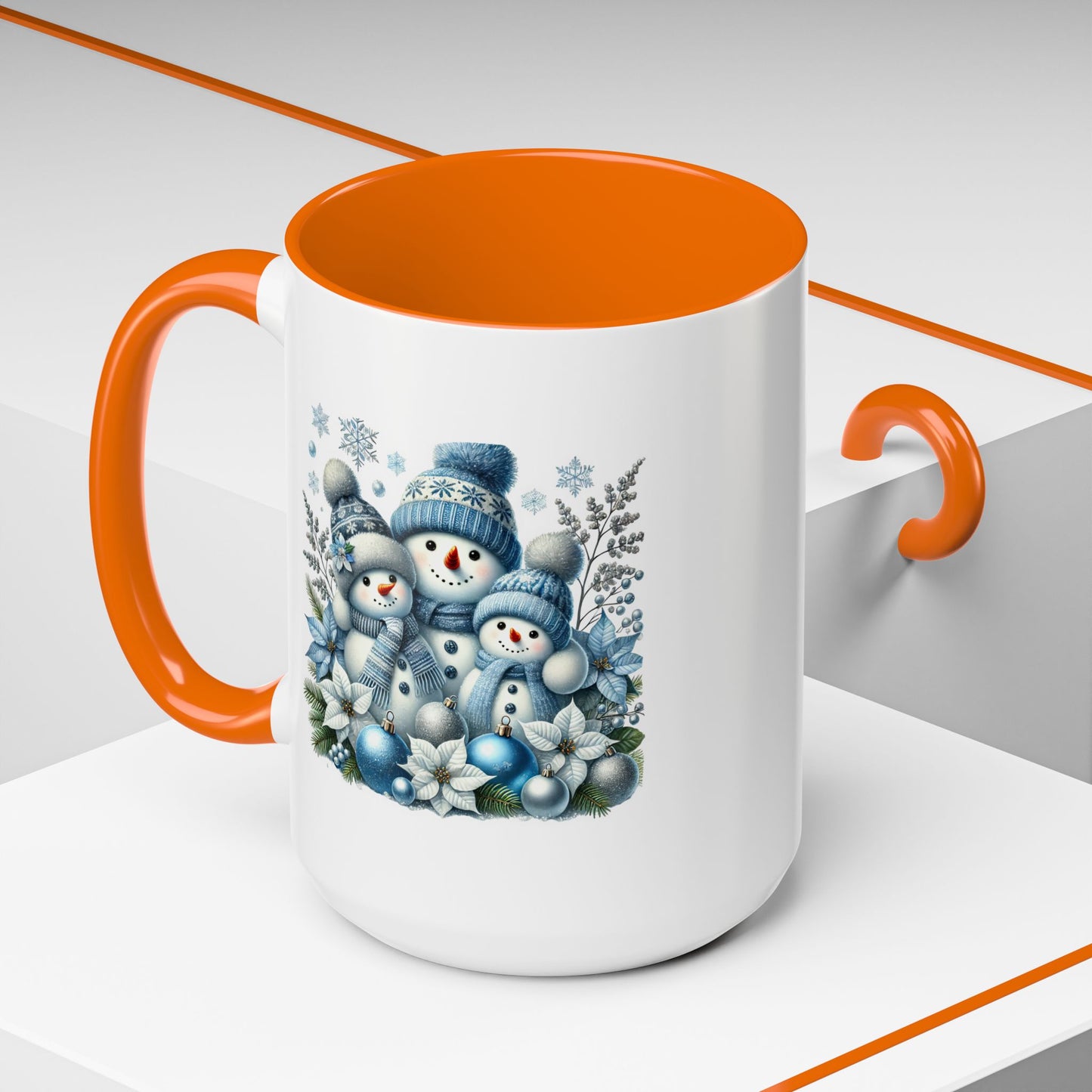 Christmas Mug - Blue Snowman Family