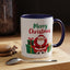 Christmas Mug - Merry Christmas Green & Red Text Santa Presents