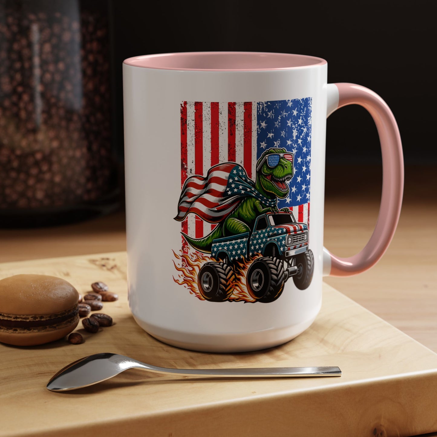 4th of July Mug - T Rex Riding Monster Truck