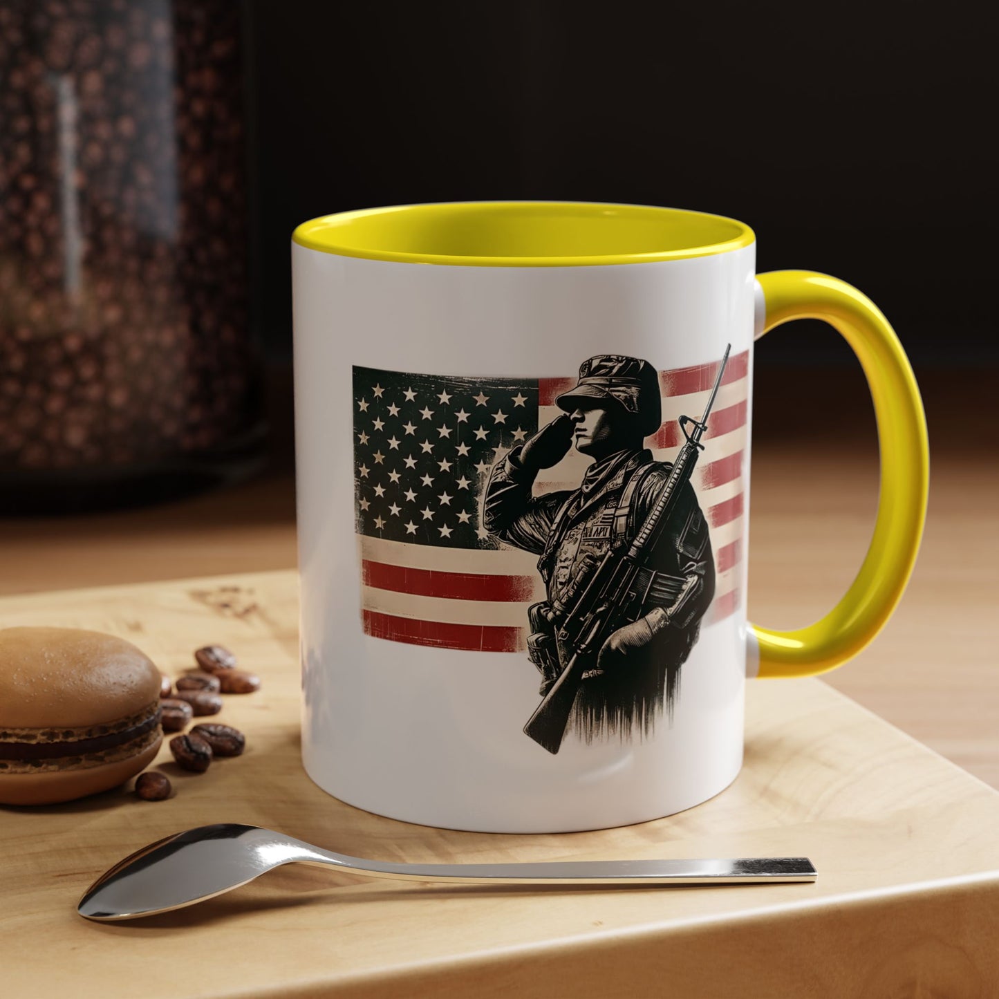4th of July Mug - Soldier American Flag
