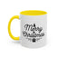 Christmas Mug - Merry Christmas Black Text Tree Star Present