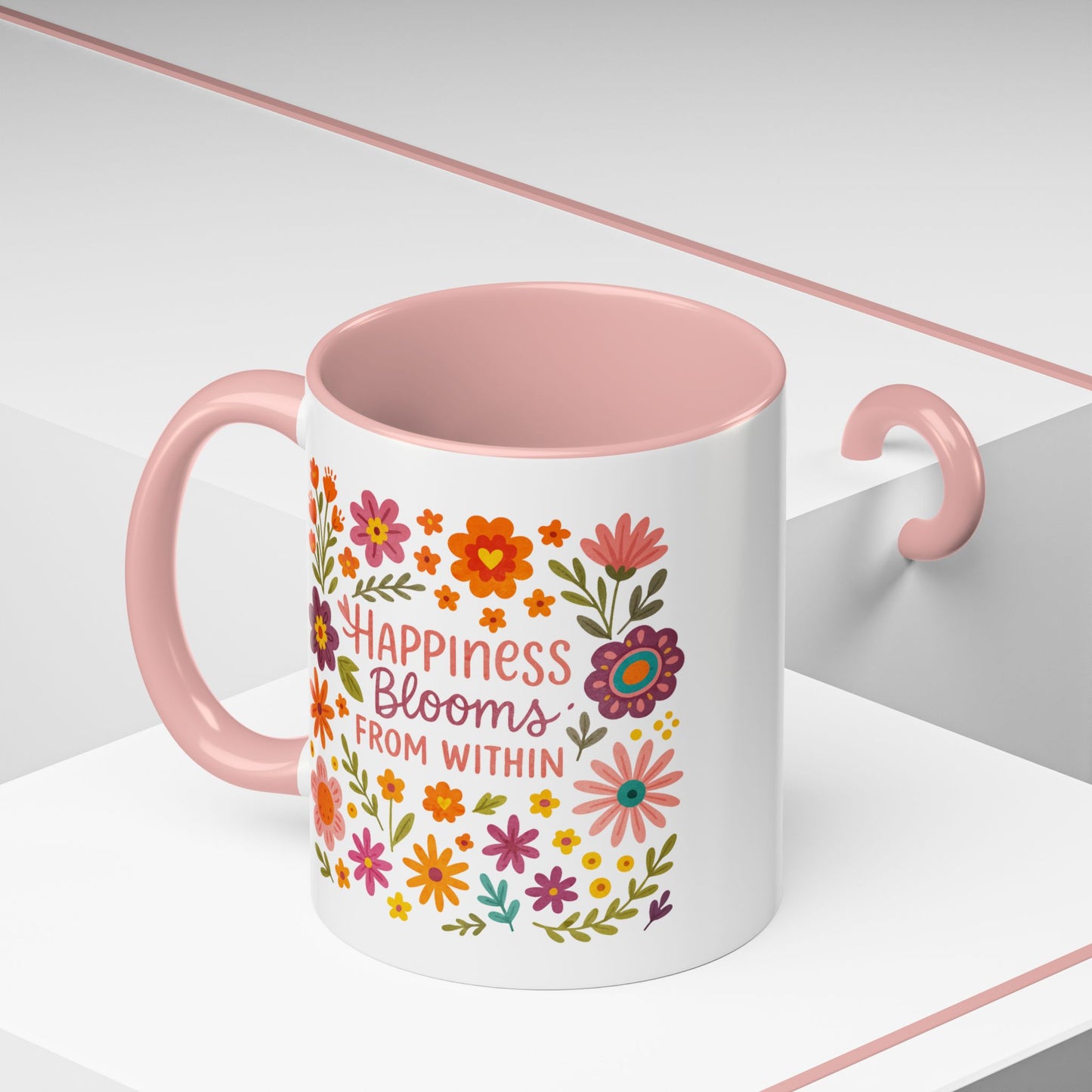 Motivation Mug - Happiness Blooms From Within