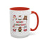 Christmas Mug - Merry Christmas Red & Green Text Santa Cute Animals