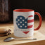4th of July Mug - God Bless America Flag Heart