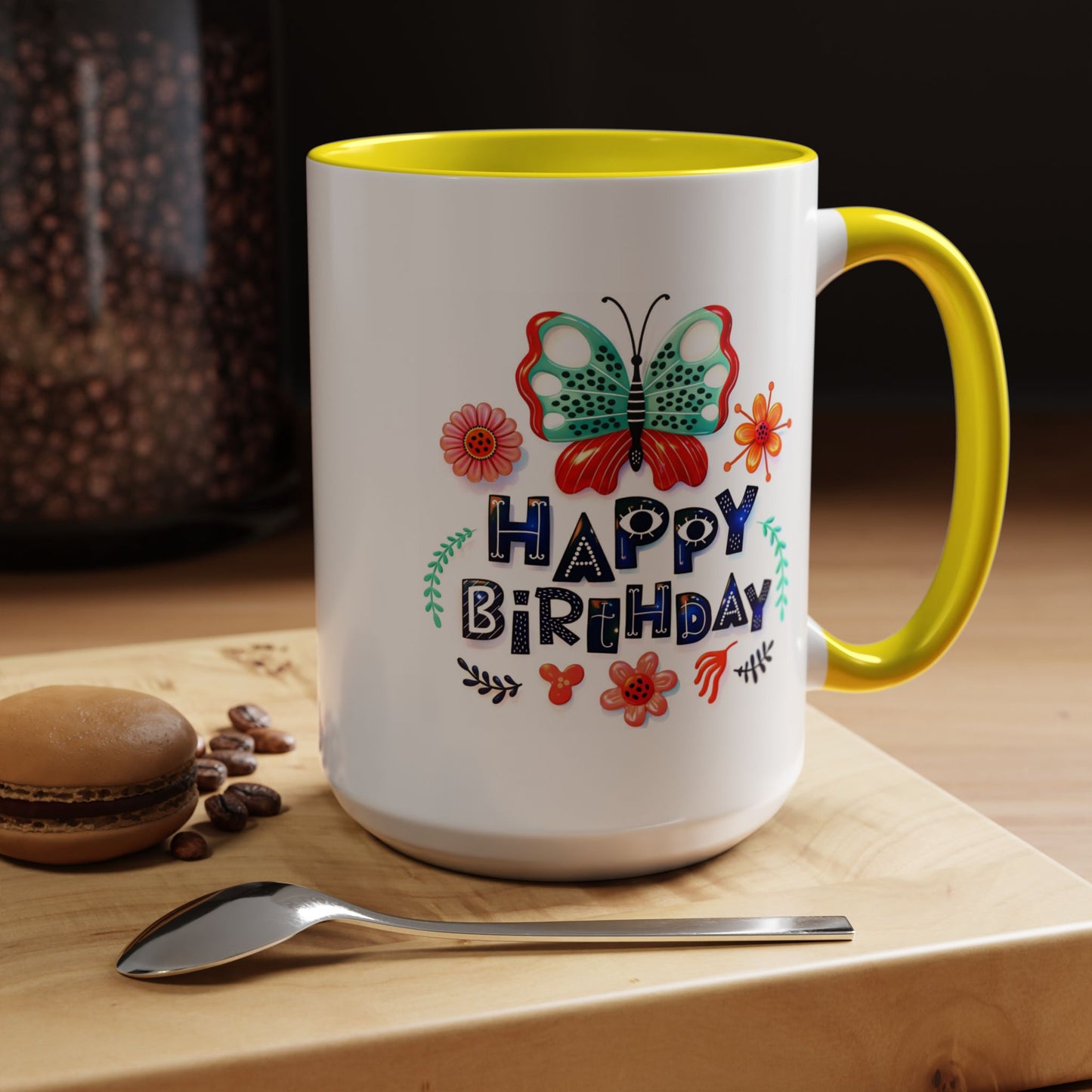 Birthday Mug - Butterfly Flowers
