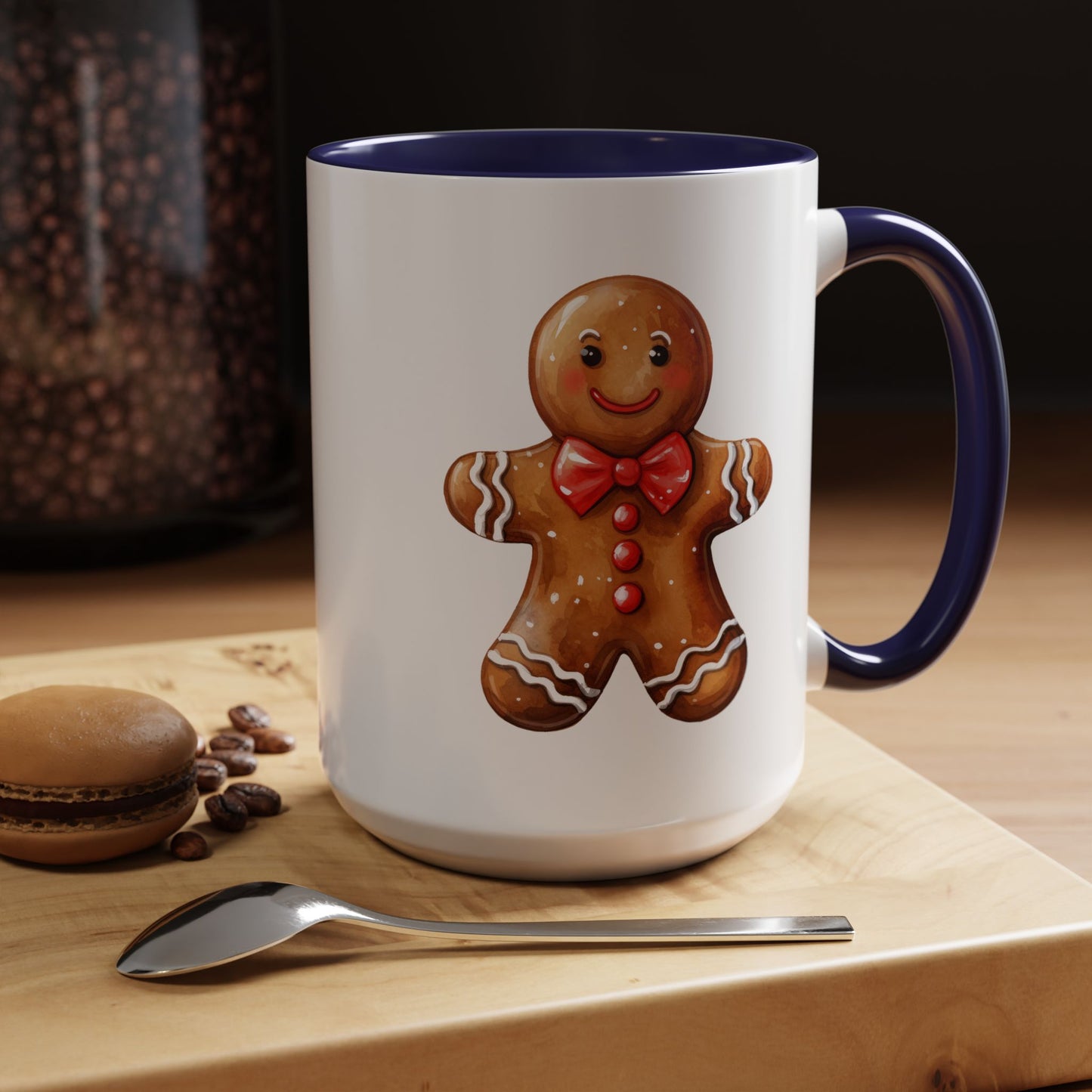 Christmas Mug - Gingerbread Man Red Bow