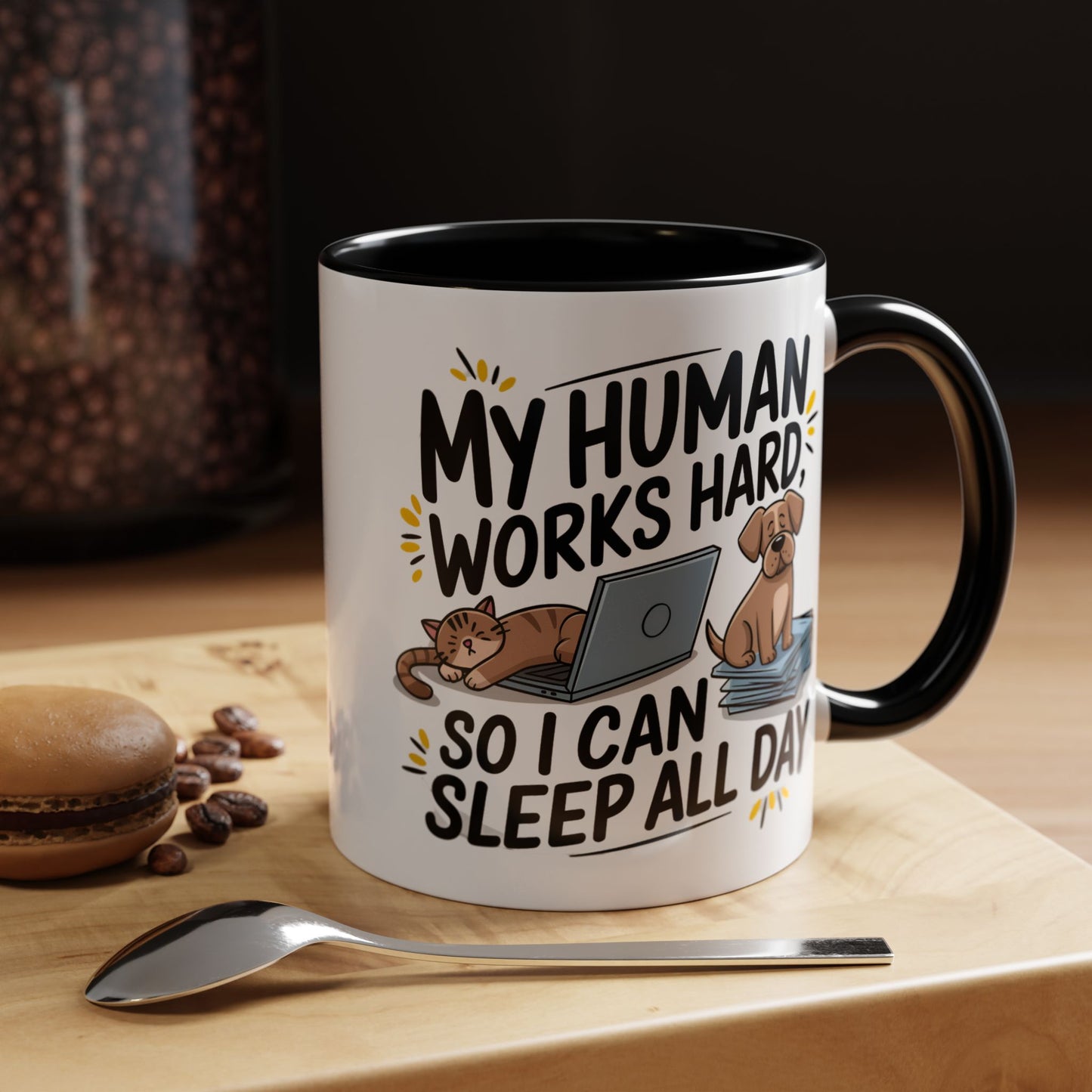 Animal Mug - My Human Works Hard