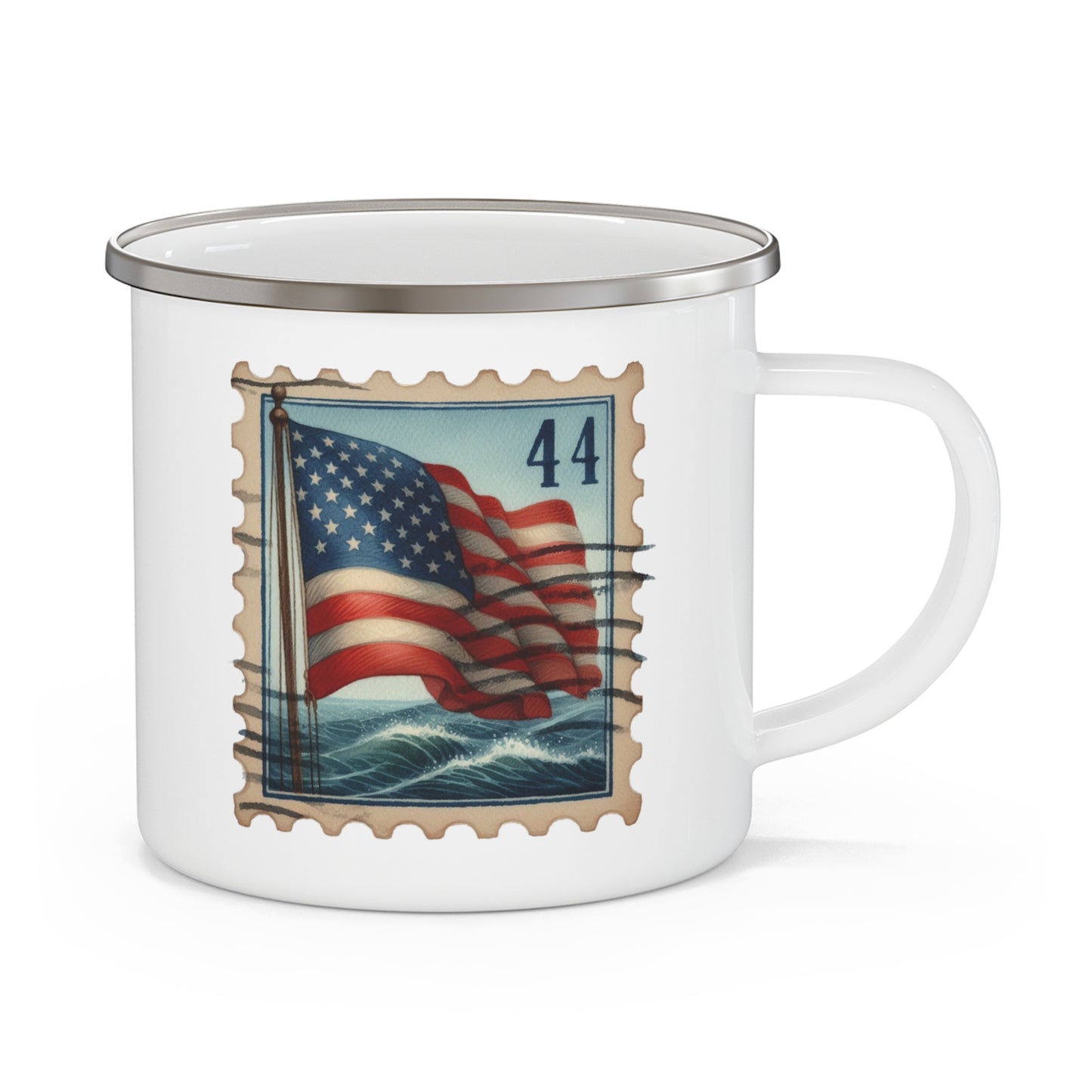 4th of July Mug - American Flag Stamp