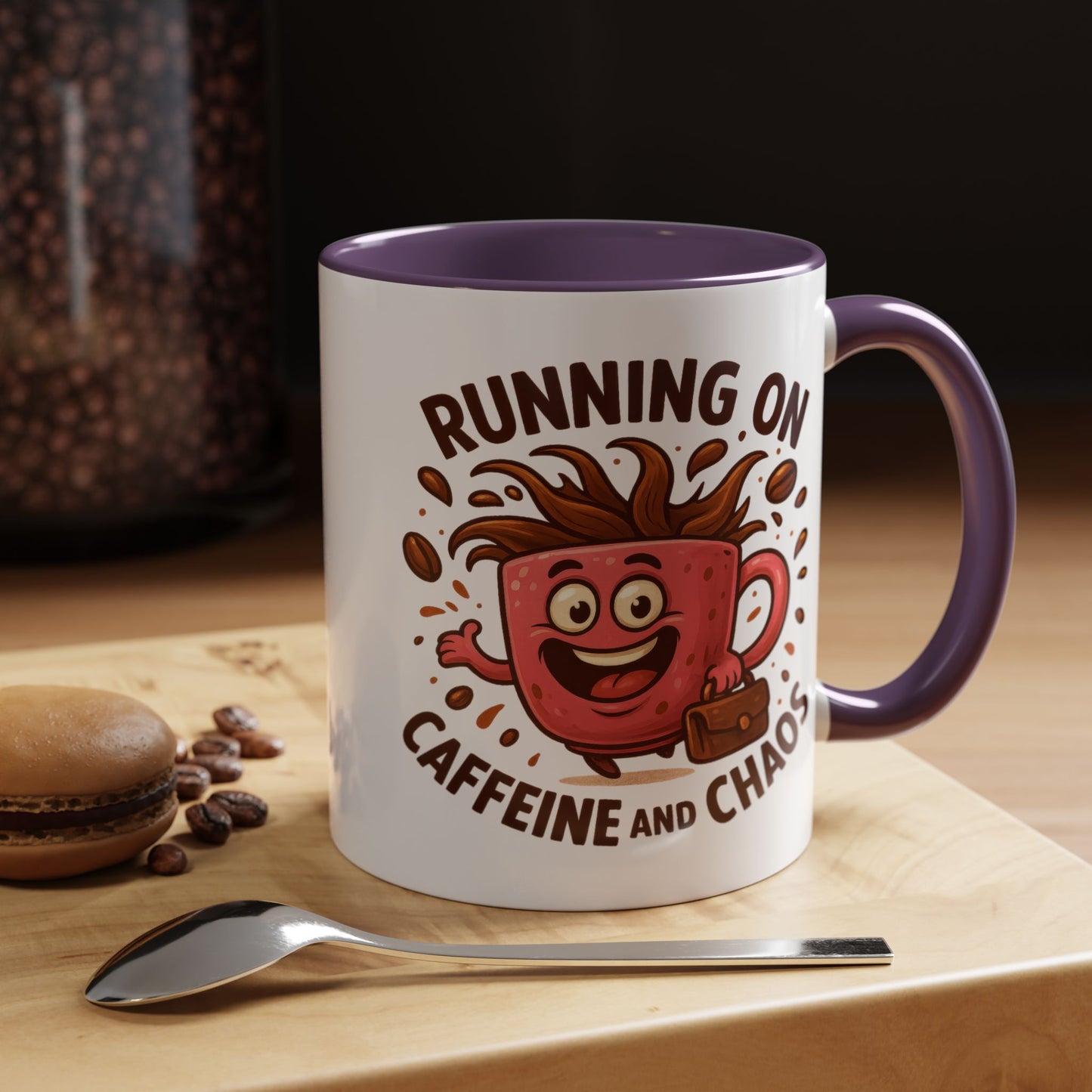 Humor Mug - Running On Caffeine and Chaos