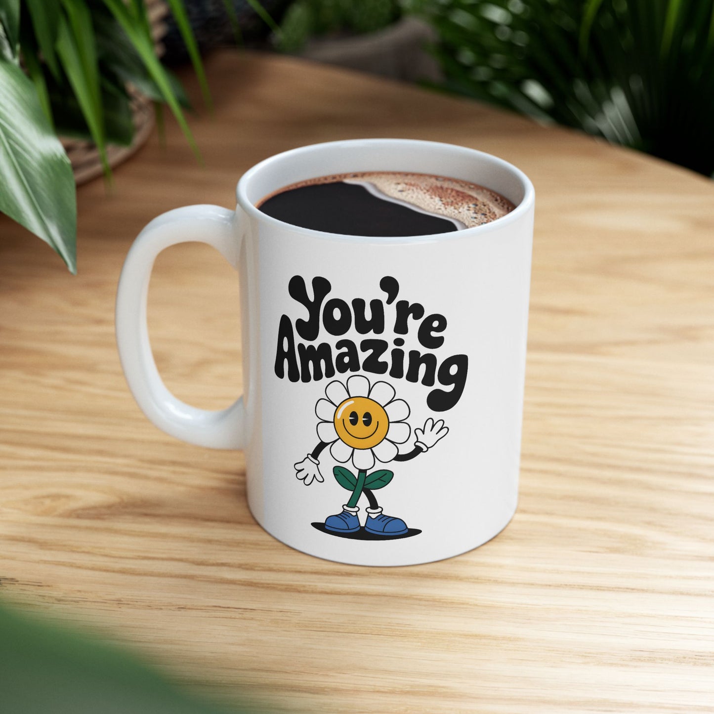 Motivation Mug - You're Amazing Retro Flower